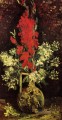 Vase mit Gladiolen und Gartennelken 2 Vincent van Gogh